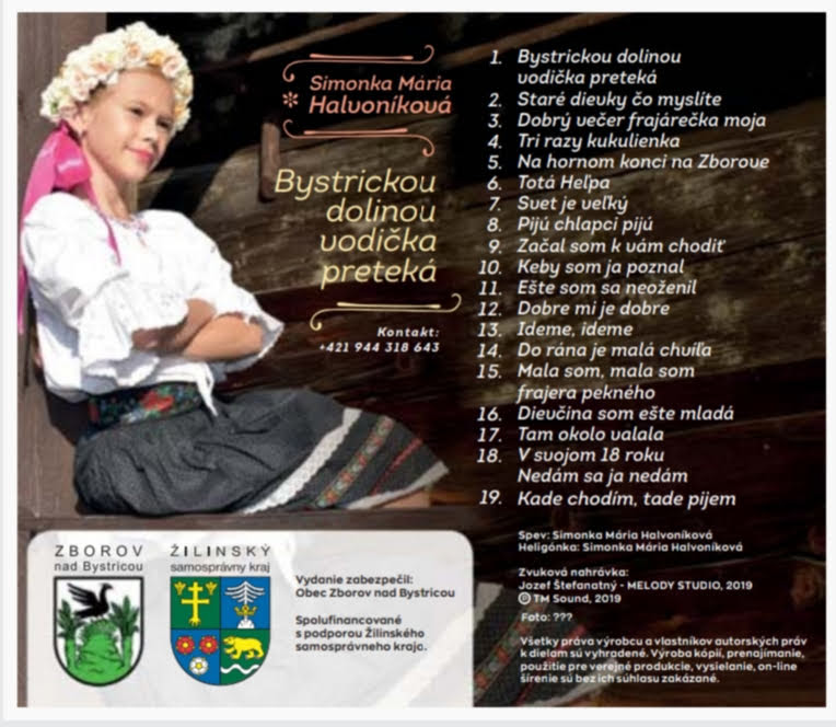 Na CD nájdete 19  ľudových piesní